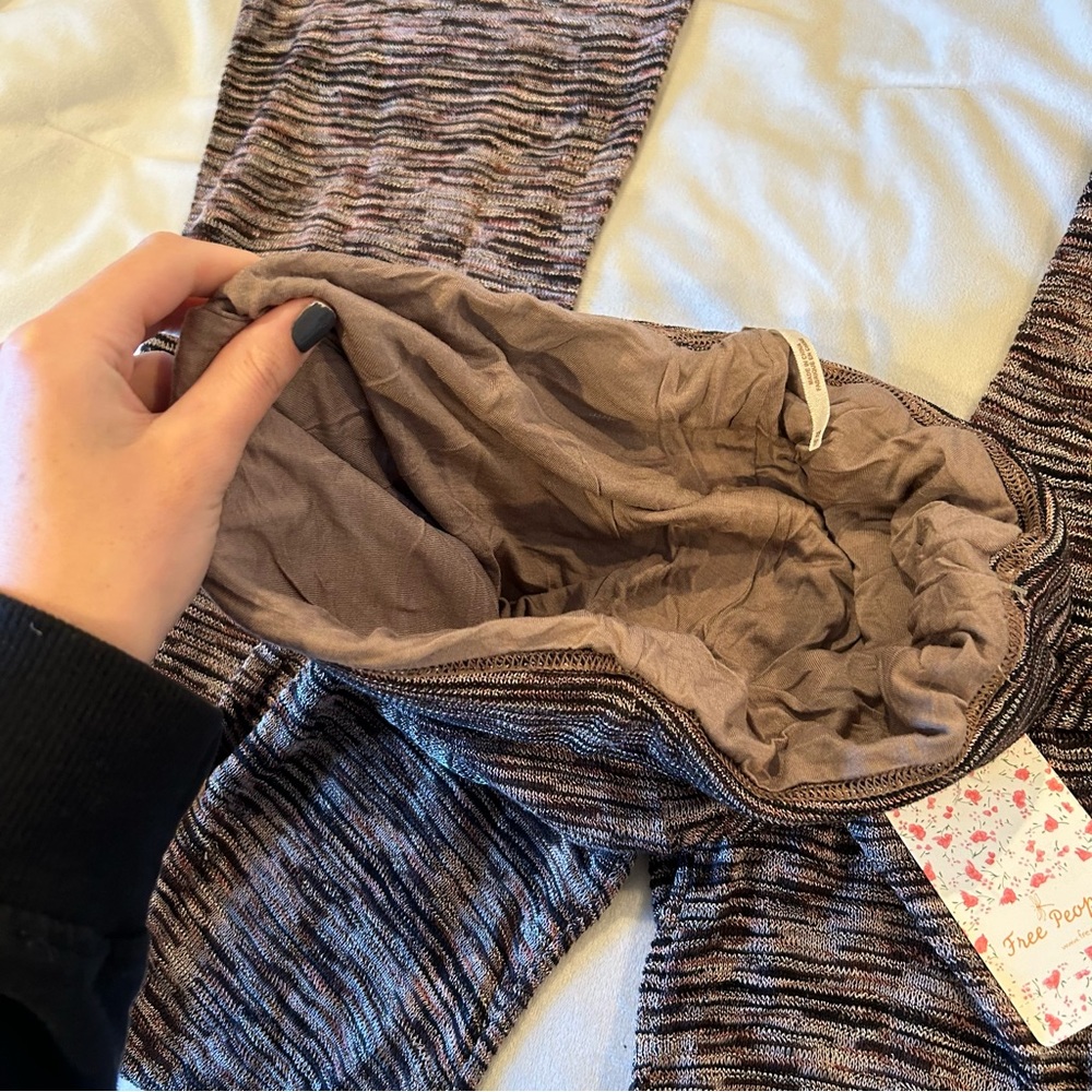 Free People Spun Sweater Pants Lined Sandstone Pink Brown NWT XS RARE - Picture 8 of 8